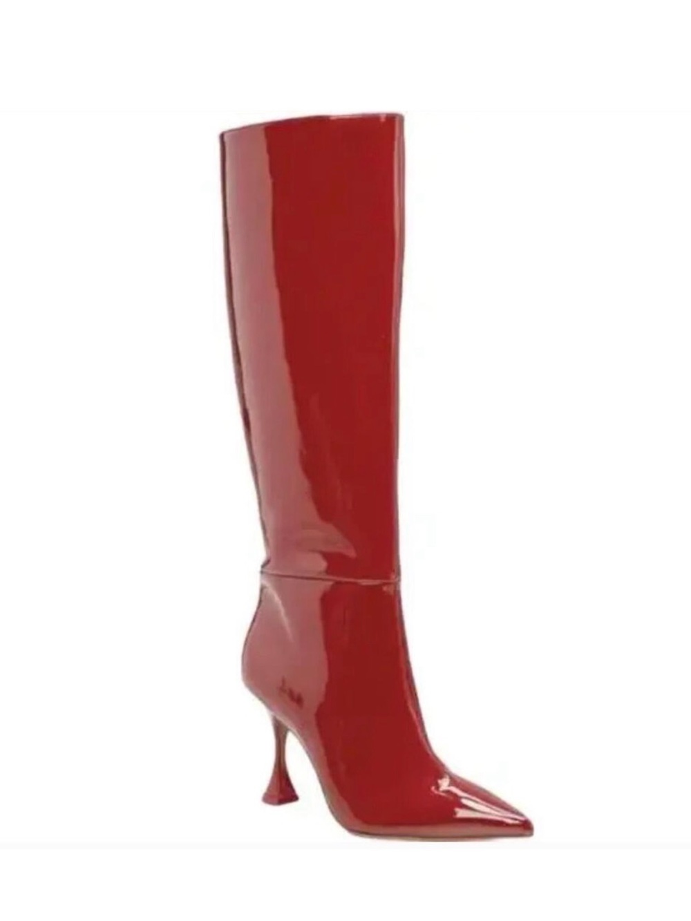 Vince Camuto Kamies Red Patent Leather Knee High Boots Pointed Toe 8.5